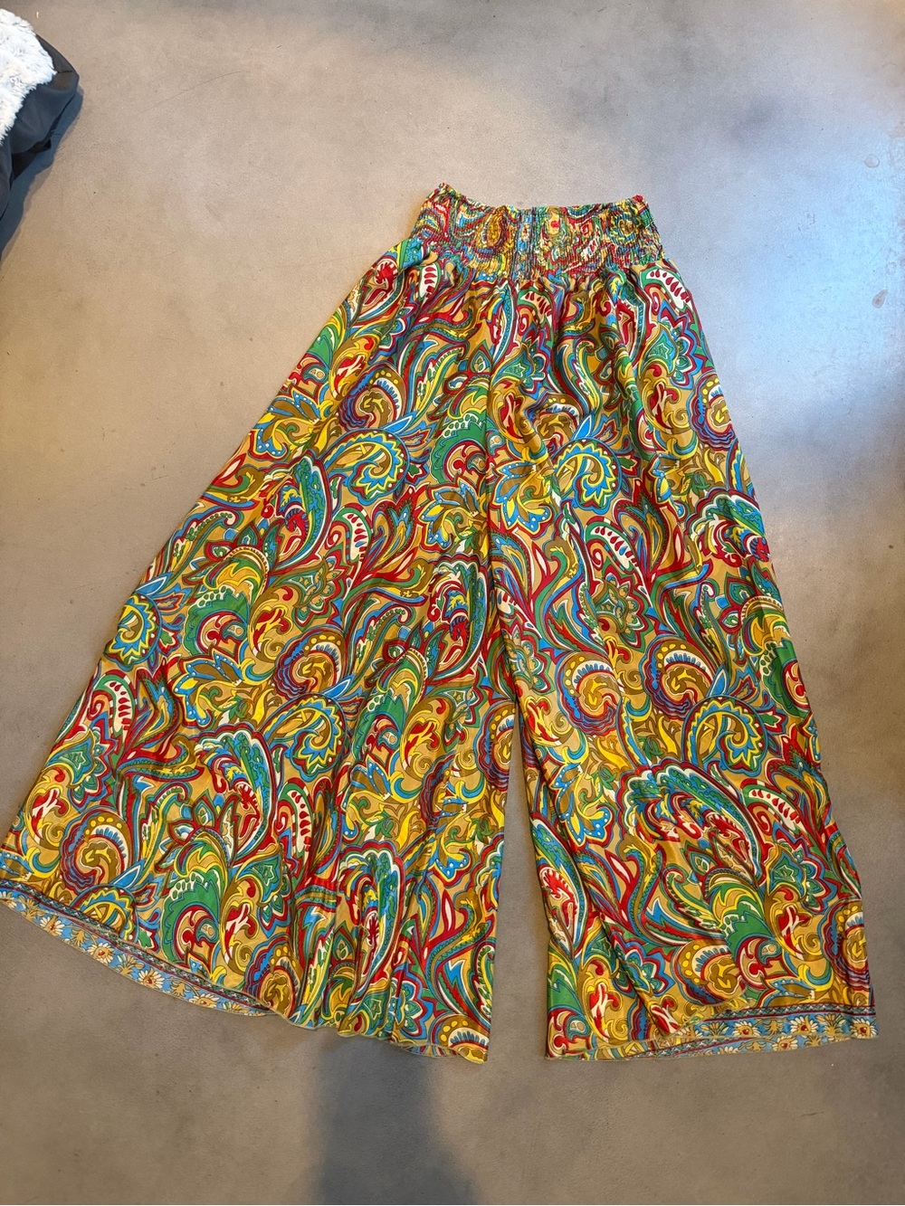 Handmade Indian Paisley Palazzo Pants | One Size S–M | Boho Wide Leg